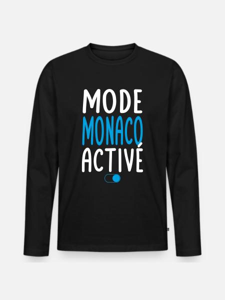 Mode Monaco Activé - Idée Cadeau - T-shirt manches longues Premium bio Homme - noir