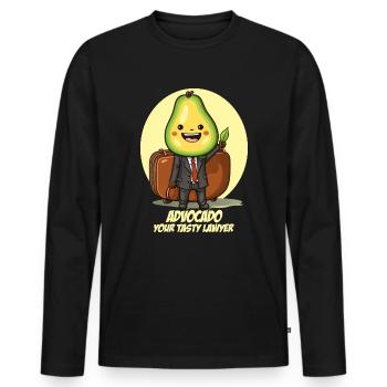 Lustige Anwalt Advocado Avocado - Männer Premium Bio Langarmshirt - Schwarz - Vorne - Nico (187cm)