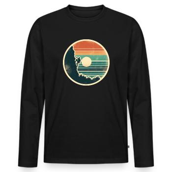 Climbing Climbers Mountains Rocks Bouldering - Men's Premium Organic Long Sleeve Shirt - black - Front - Nico (187cm)