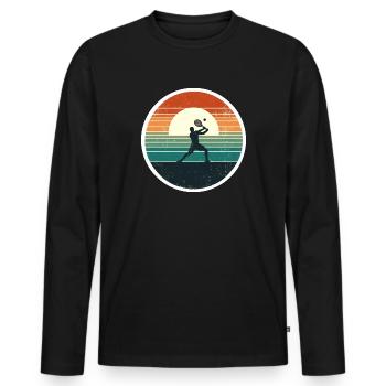 Tennis - Men's Premium Organic Long Sleeve Shirt - black - Front - Nico (187cm)