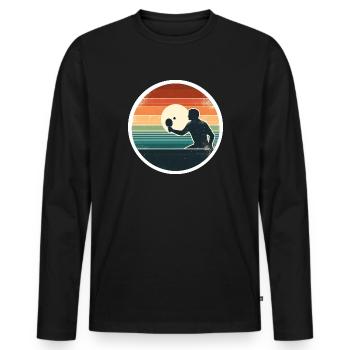 Table tennis Table tennis player - Men's Premium Organic Long Sleeve Shirt - black - Front - Nico (187cm)