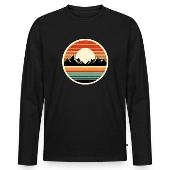 Berge - Männer Premium Bio Langarmshirt - Schwarz - Vorne - Nico (187cm)