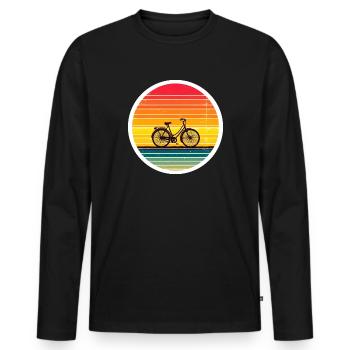 Bicyclette - T-shirt manches longues Premium bio Homme - noir - Devant - Nico (187cm)