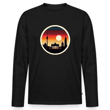 Berlin - T-shirt manches longues Premium bio Homme - noir - Devant - Nico (187cm)