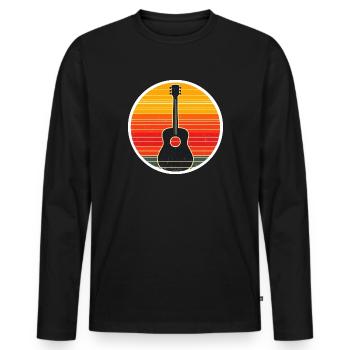 Guitare Guitare Guitare Guitariste - T-shirt manches longues Premium bio Homme - noir - Devant - Nico (187cm)