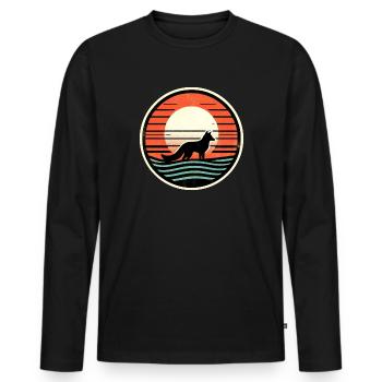 Fuchs - Männer Premium Bio Langarmshirt - Schwarz - Vorne - Nico (187cm)