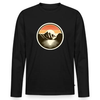 Gardasee Lake Garda - Men's Premium Organic Long Sleeve Shirt - black - Front - Nico (187cm)