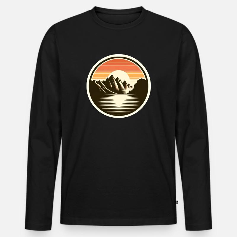 Lac de Garde - T-shirt manches longues Premium bio Homme - noir