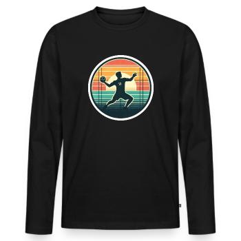Handball - Men's Premium Organic Long Sleeve Shirt - black - Front - Nico (187cm)