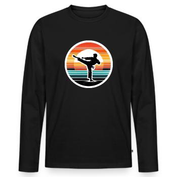 Judo - Men's Premium Organic Long Sleeve Shirt - black - Front - Nico (187cm)