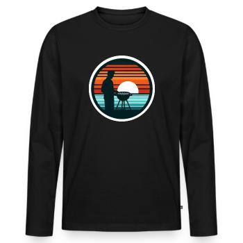 Grill - Men's Premium Organic Long Sleeve Shirt - black - Front - Nico (187cm)