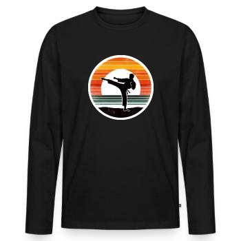 Judo Kampfkunst Judolehrer - Männer Premium Bio Langarmshirt - Schwarz - Vorne - Nico (187cm)