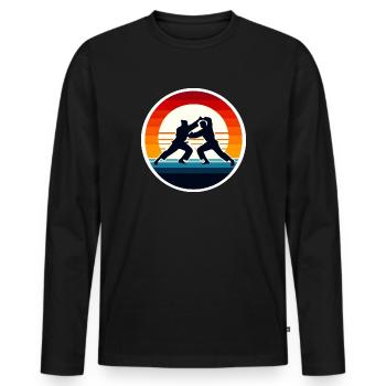 Judo - Men's Premium Organic Long Sleeve Shirt - black - Front - Nico (187cm)