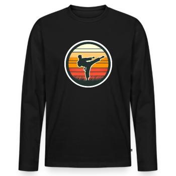 Judo - Men's Premium Organic Long Sleeve Shirt - black - Front - Nico (187cm)