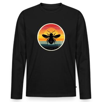 Biene Imker Retro - Männer Premium Bio Langarmshirt - Schwarz - Vorne - Nico (187cm)