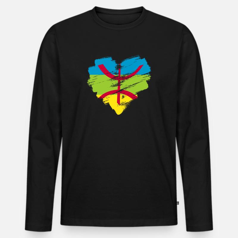 Amazigh - Männer Premium Bio Langarmshirt - Schwarz