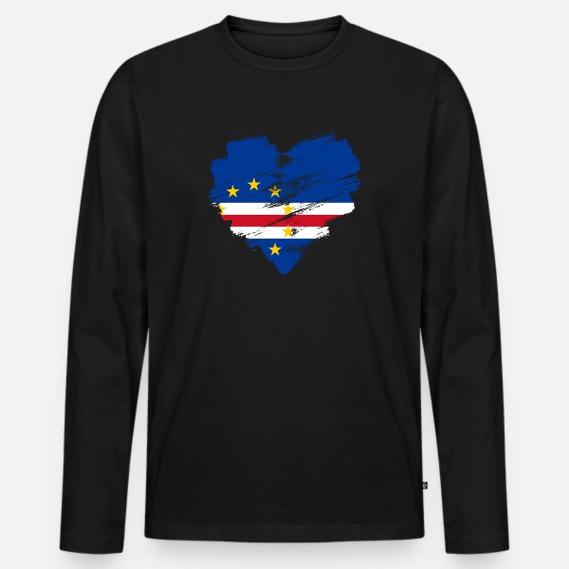 Kap Verde - Männer Premium Bio Langarmshirt - Schwarz