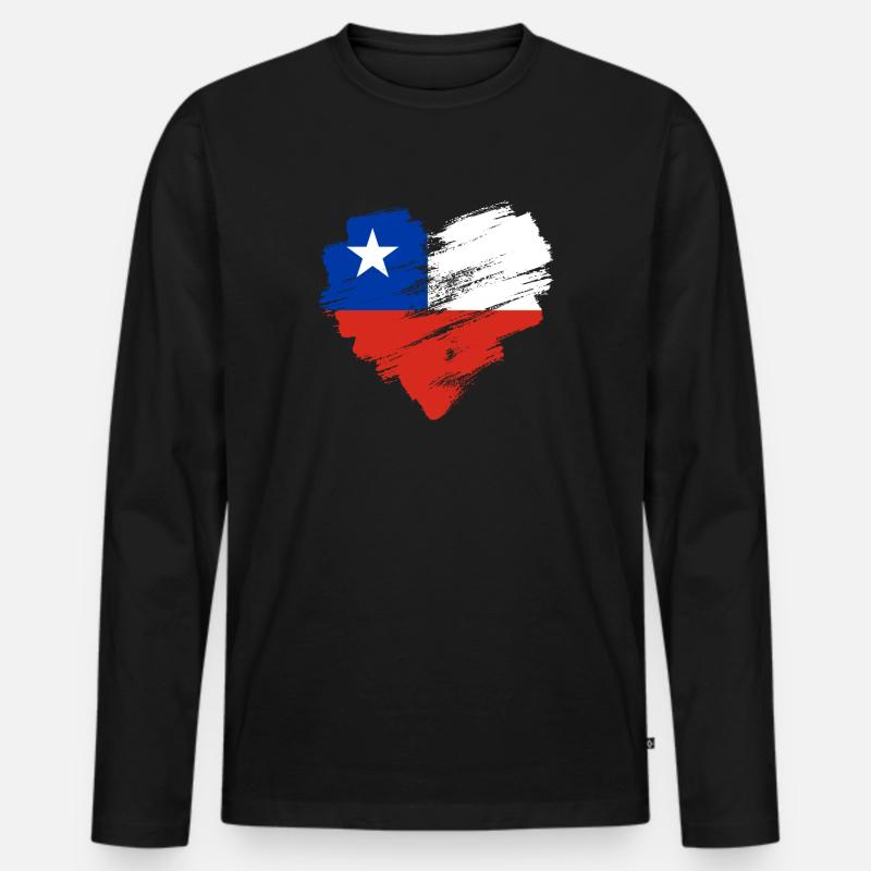 Chile - Männer Premium Bio Langarmshirt - Schwarz