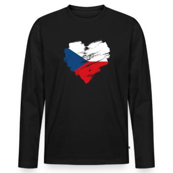 Tschechische Republik - Männer Premium Bio Langarmshirt - Schwarz - Vorne - Nico (187cm)