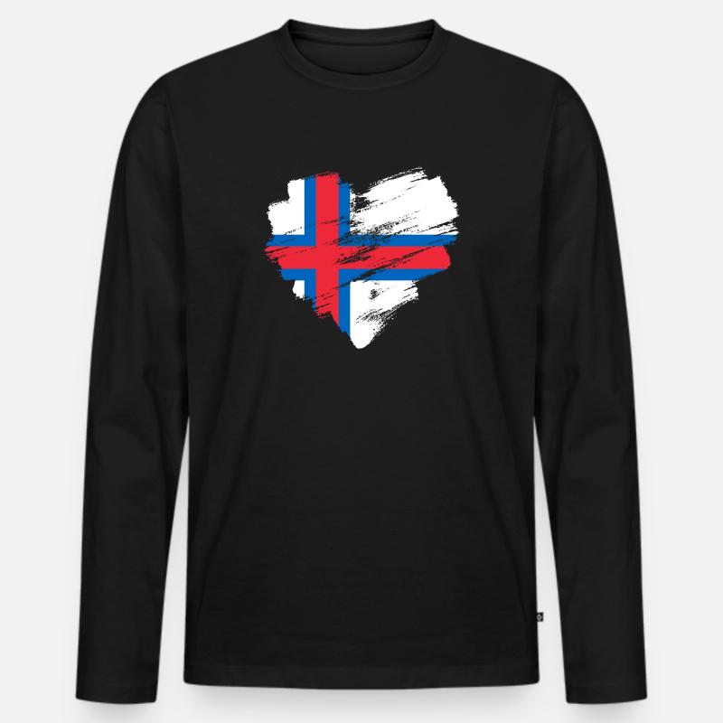 Färöer Inseln - Männer Premium Bio Langarmshirt - Schwarz