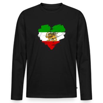 Persia - Men's Premium Organic Long Sleeve Shirt - black - Front - Nico (187cm)