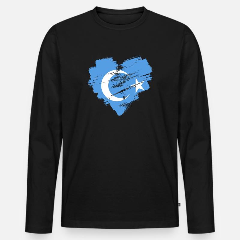 Uiguren - Männer Premium Bio Langarmshirt - Schwarz