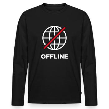 Offline - Männer Premium Bio Langarmshirt - Schwarz - Vorne - Nico (187cm)