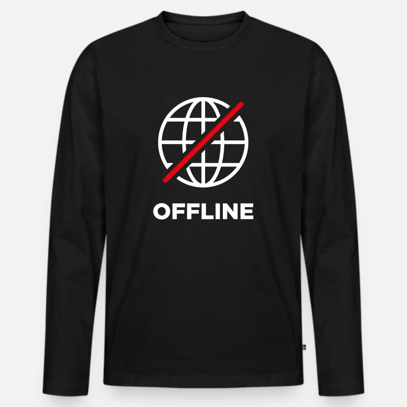Offline - Männer Premium Bio Langarmshirt - Schwarz