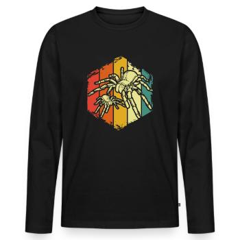 Spider phobia tarantula - Men's Premium Organic Long Sleeve Shirt - black - Front - Nico (187cm)