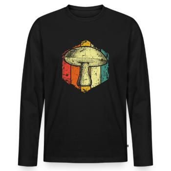 Magic mushroom drugs - Men's Premium Organic Long Sleeve Shirt - black - Front - Nico (187cm)