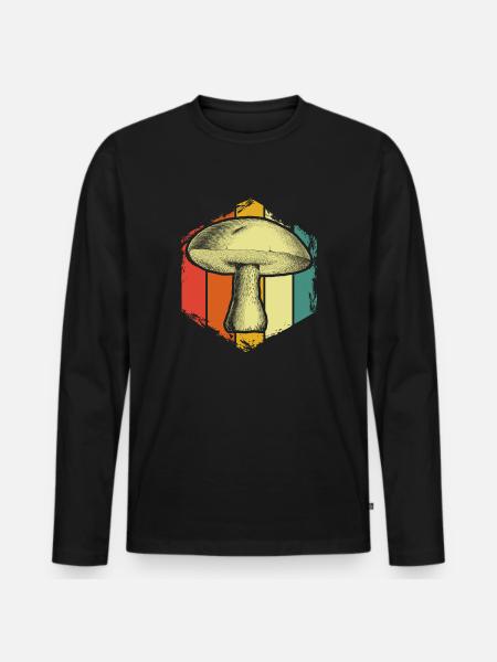 Champignons - T-shirt manches longues Premium bio Homme - noir