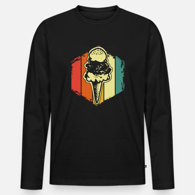 Eis - Männer Premium Bio Langarmshirt - Schwarz