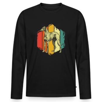 Le lévrier - T-shirt manches longues Premium bio Homme - noir - Devant - Nico (187cm)