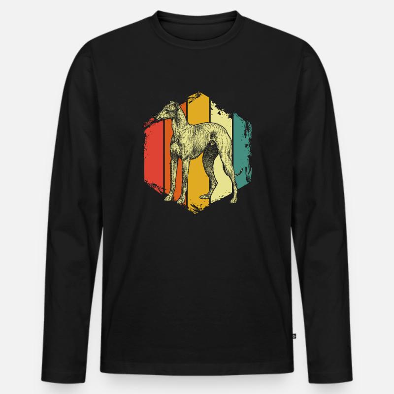 Windhund - Männer Premium Bio Langarmshirt - Schwarz