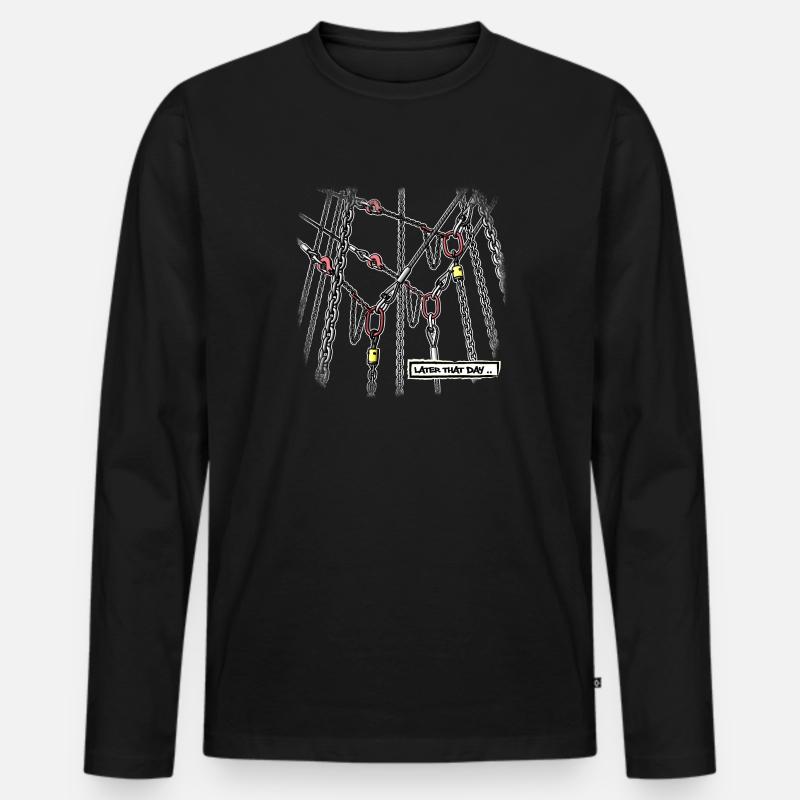 Later That Day - Männer Premium Bio Langarmshirt - Schwarz