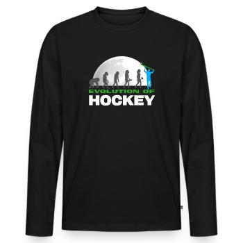 hockey hockey sur gazon-évolution hockey sur gazonhockey - T-shirt manches longues Premium bio Homme - noir - Devant - Nico (187cm)