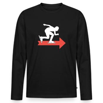 schlittschuh eisschnelllauf shorttrack - Männer Premium Bio Langarmshirt - Schwarz - Vorne - Nico (187cm)