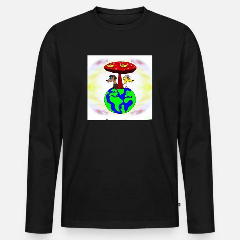 Planet der Wölfe - Männer Premium Bio Langarmshirt - Schwarz