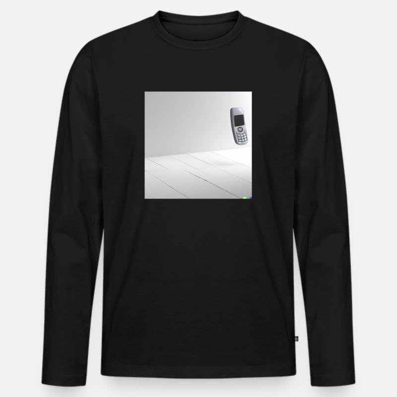 Minimal Cell - Männer Premium Bio Langarmshirt - Schwarz