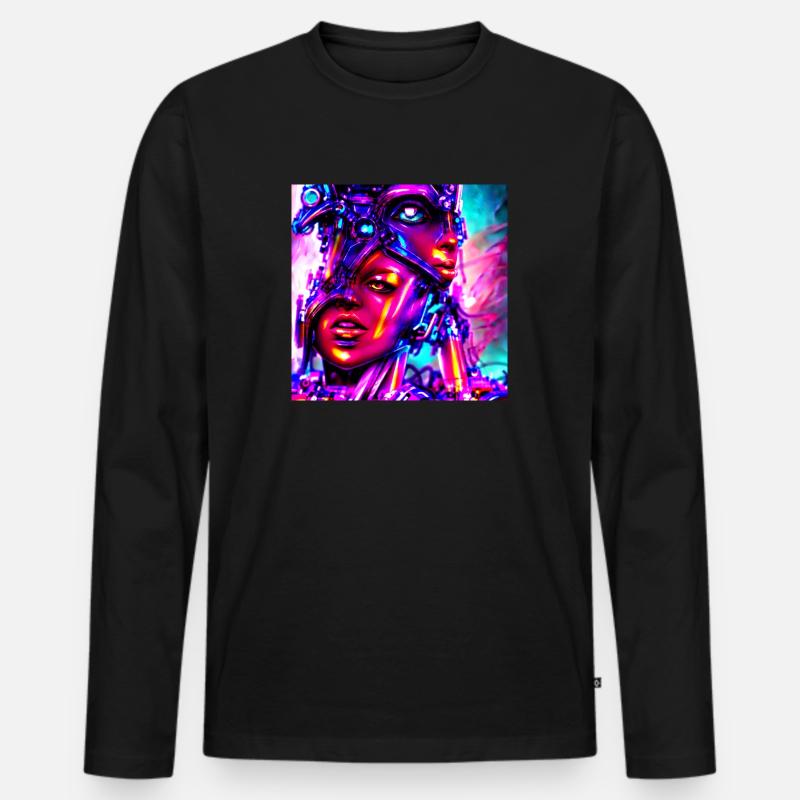Neon Anomaly - Männer Premium Bio Langarmshirt - Schwarz