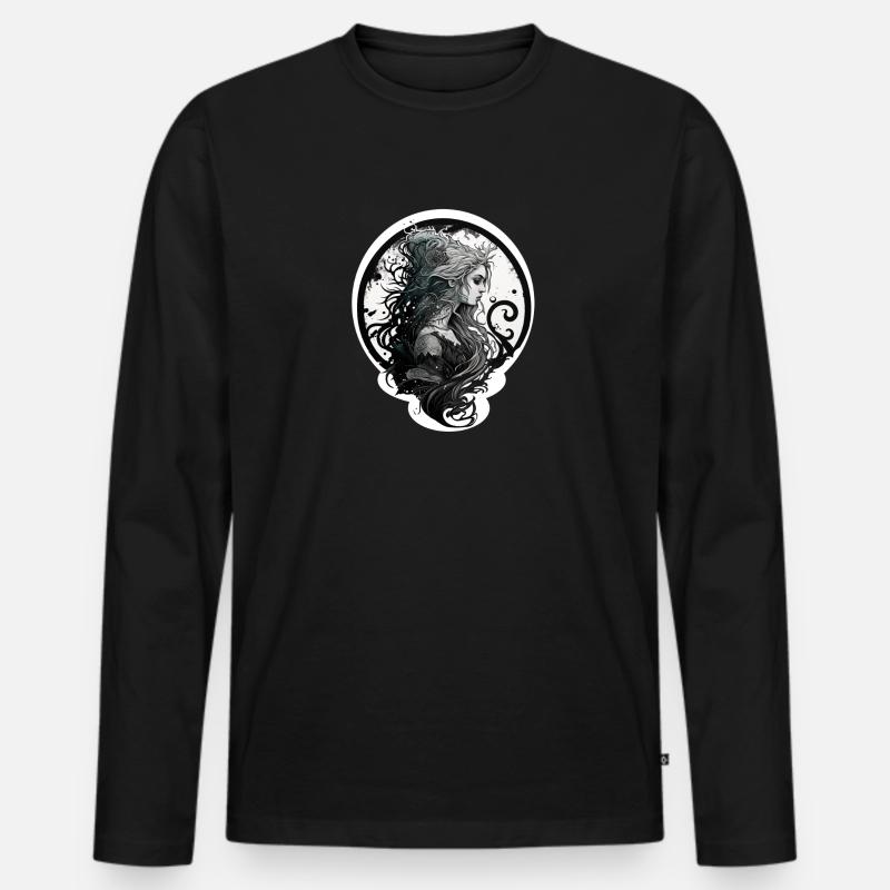 Gothic Wassermann Frau - Männer Premium Bio Langarmshirt - Schwarz