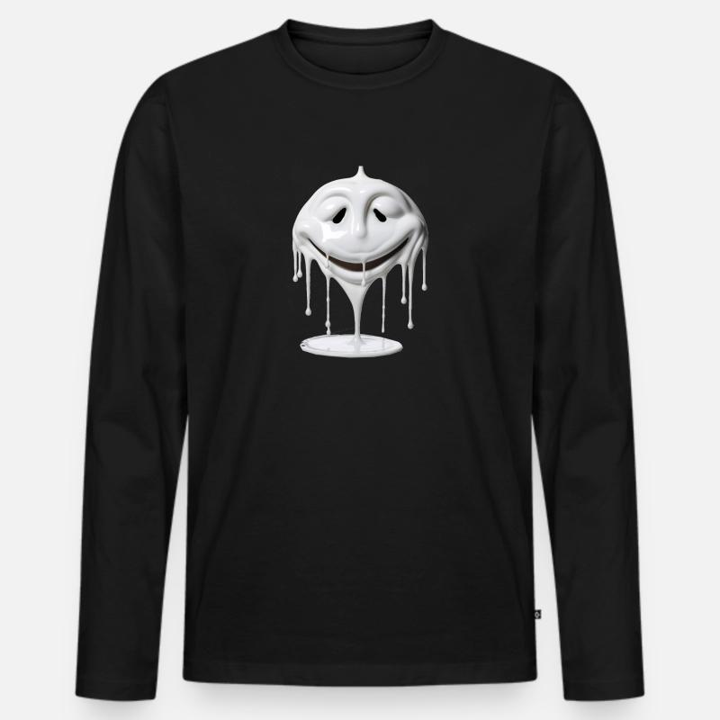 das weiße Gesicht - Männer Premium Bio Langarmshirt - Schwarz