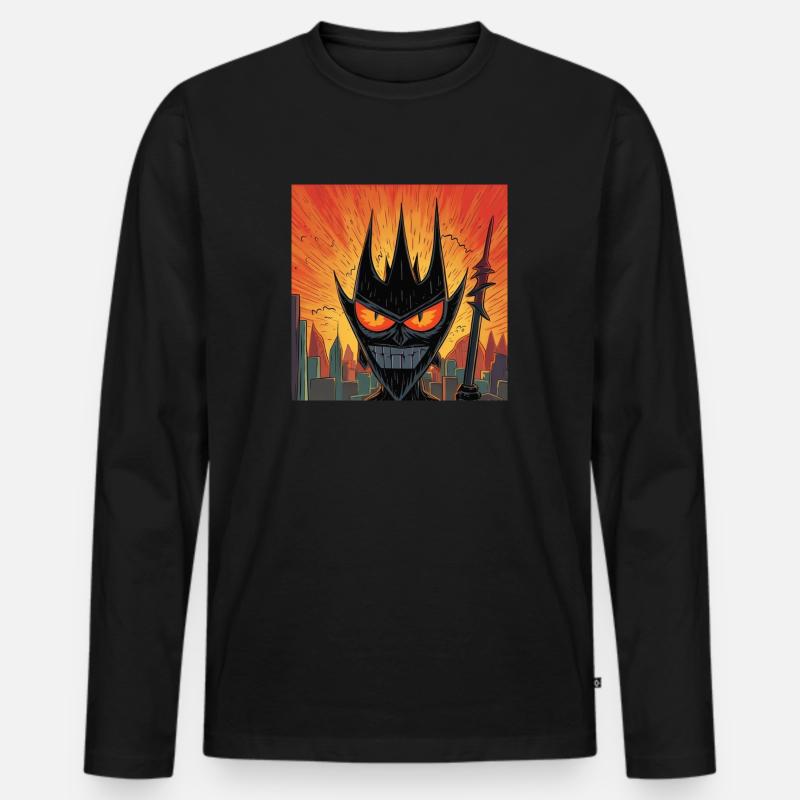 Powerpuff Ringlord - Männer Premium Bio Langarmshirt - Schwarz