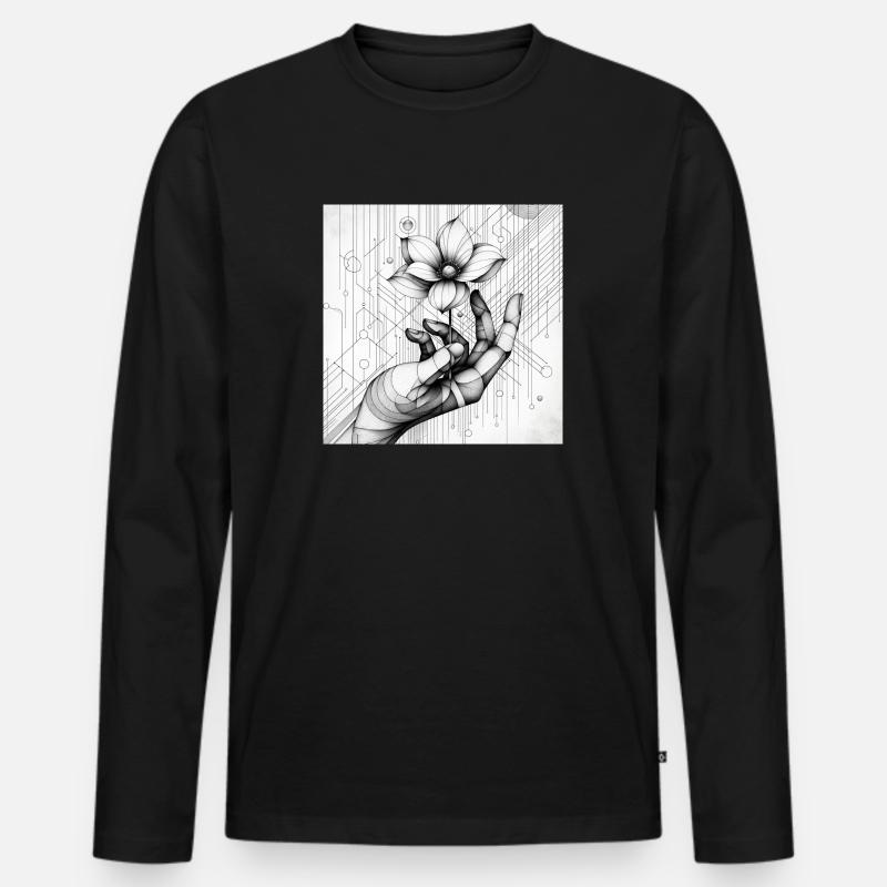 Hand & Flower: Resistenza e Speranza - Maglia a manica lunga ecologica premium da uomo - nero