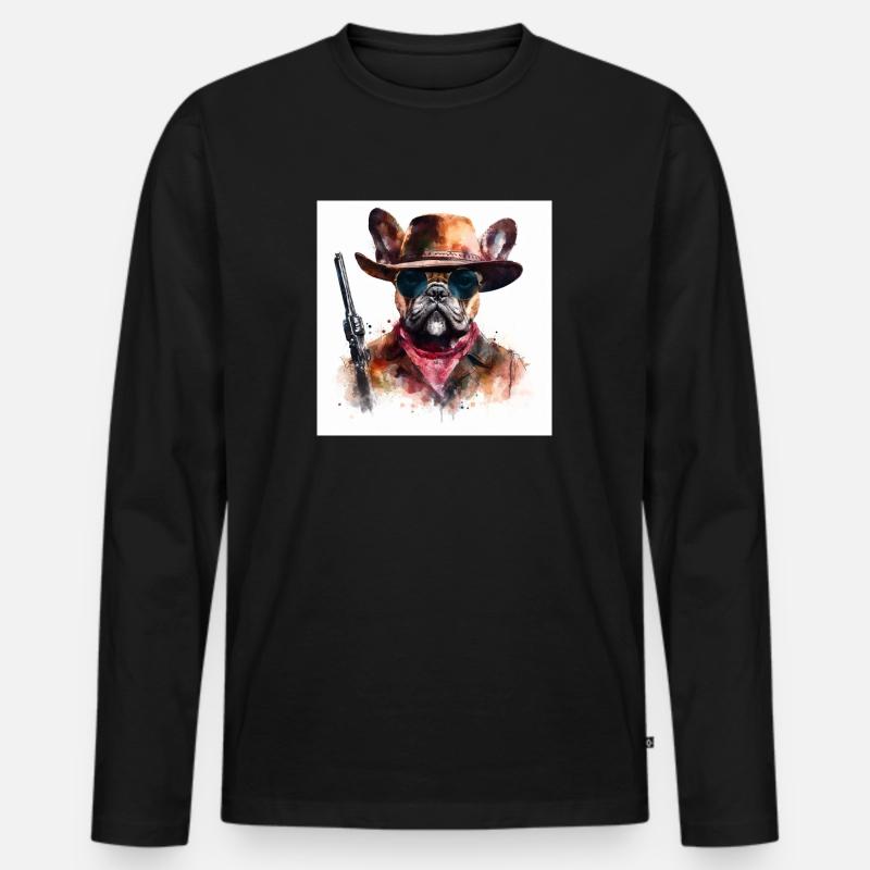 wild wild bully - Männer Premium Bio Langarmshirt - Schwarz