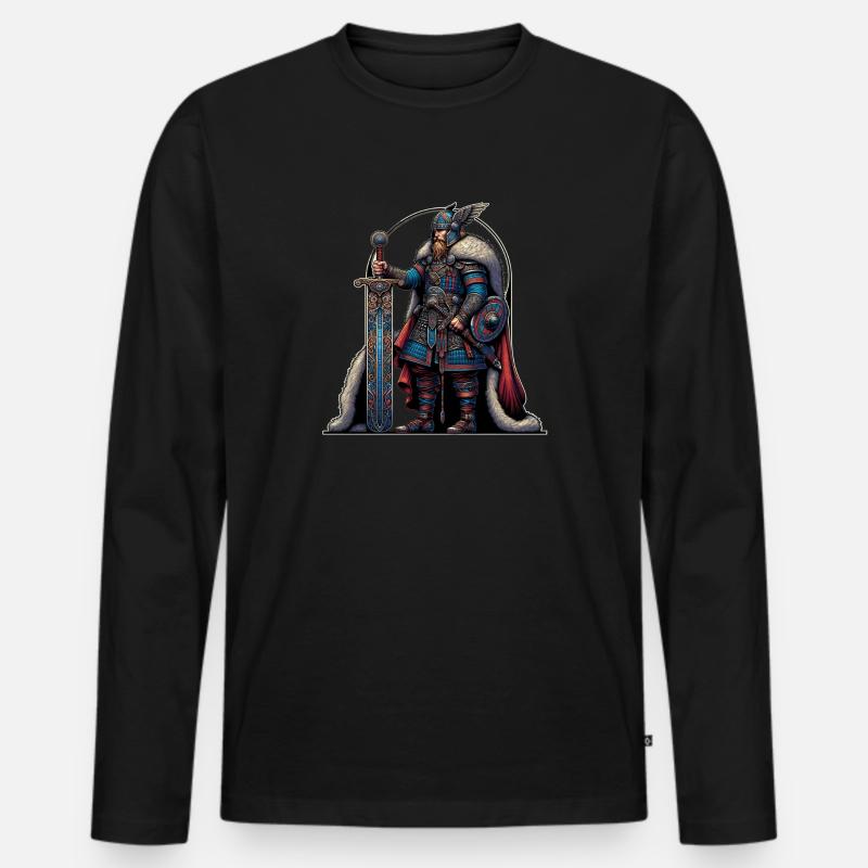 Ein starker Vikinger. - Männer Premium Bio Langarmshirt - Schwarz