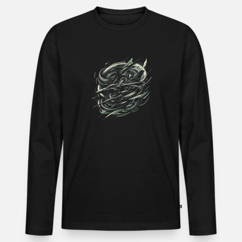Manöver in der Luft - Männer Premium Bio Langarmshirt - Schwarz