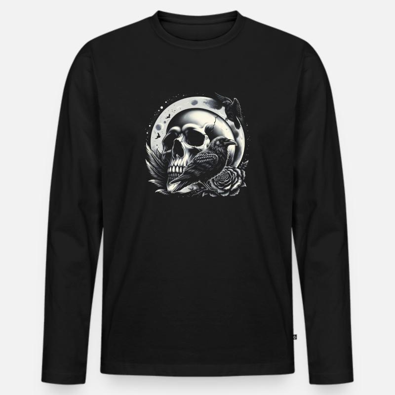 Himmlische Wächter - Männer Premium Bio Langarmshirt - Schwarz