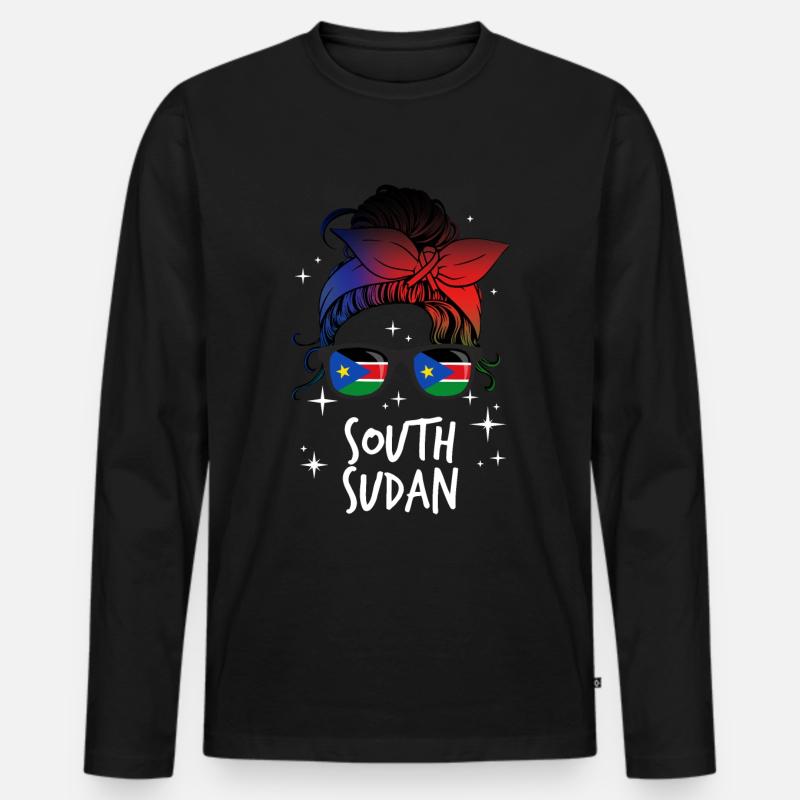 Südsudan - Männer Premium Bio Langarmshirt - Schwarz