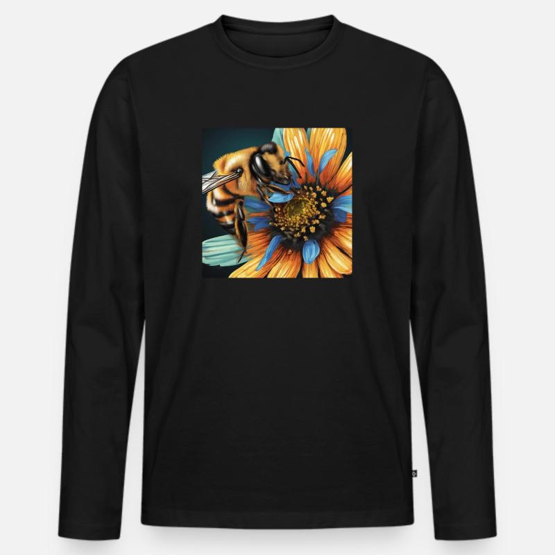 Nektar-Gier - Männer Premium Bio Langarmshirt - Schwarz